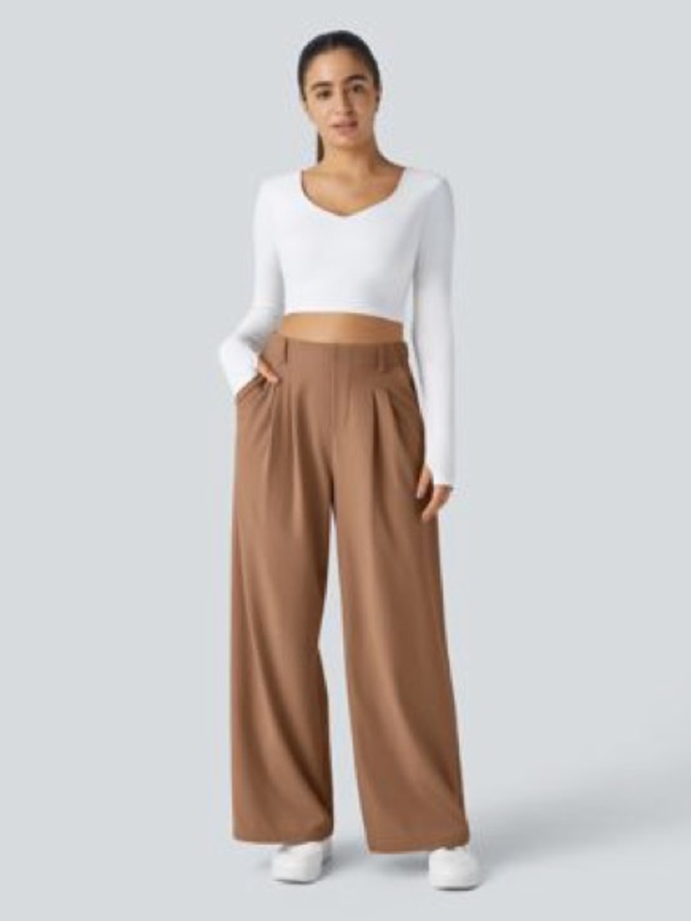 Halara Flex™ High Waisted Pocket Wide Leg Waffle Work Pants